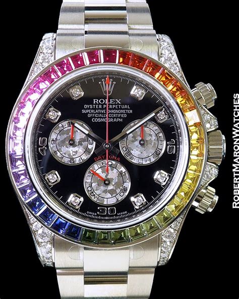 rolex daytona rainbow baguette|rolex rainbow daytona.